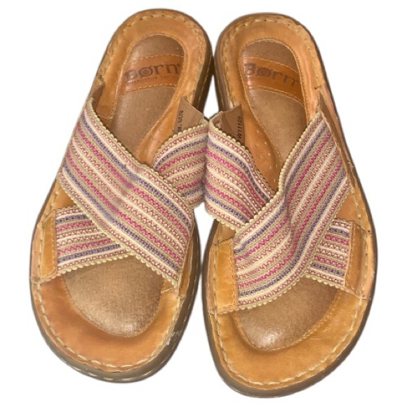 Born Shoes - Born Multicolor Striped Slip-On Sandals